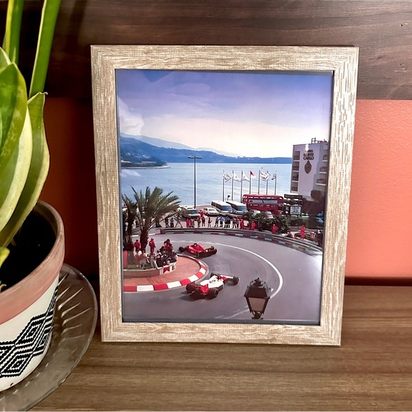 Other - Vtg Monaco F1 Grand Prix Car Race Framed Mediterranean Canvas Art Print Framed